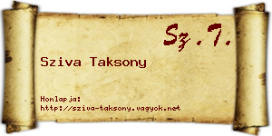 Sziva Taksony névjegykártya